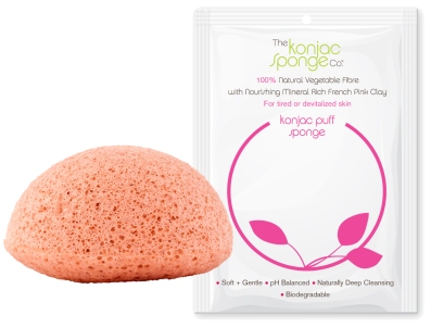 Konjac Sponge Facial Puff French Pink Clay Package